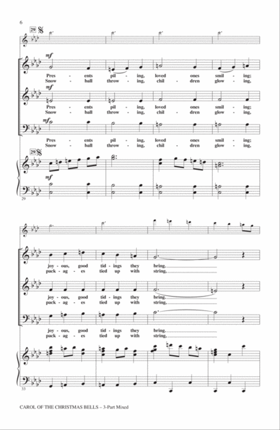 Carol Of The Christmas Bells 3-Part scores gallery preview page 4