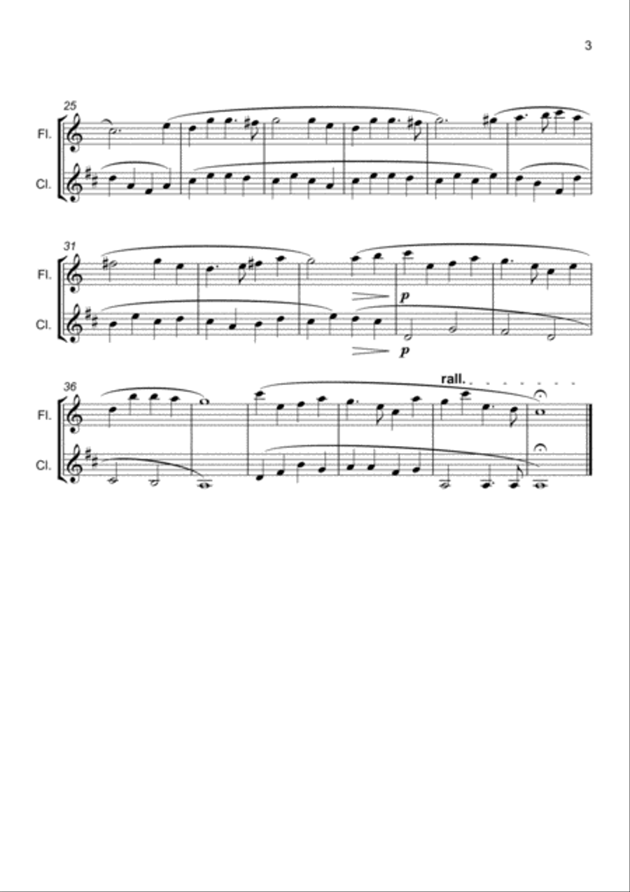 All Things Bright and Beautiful (for Flute and Clarinet Duet) Woodwind Duet scores gallery preview page 3