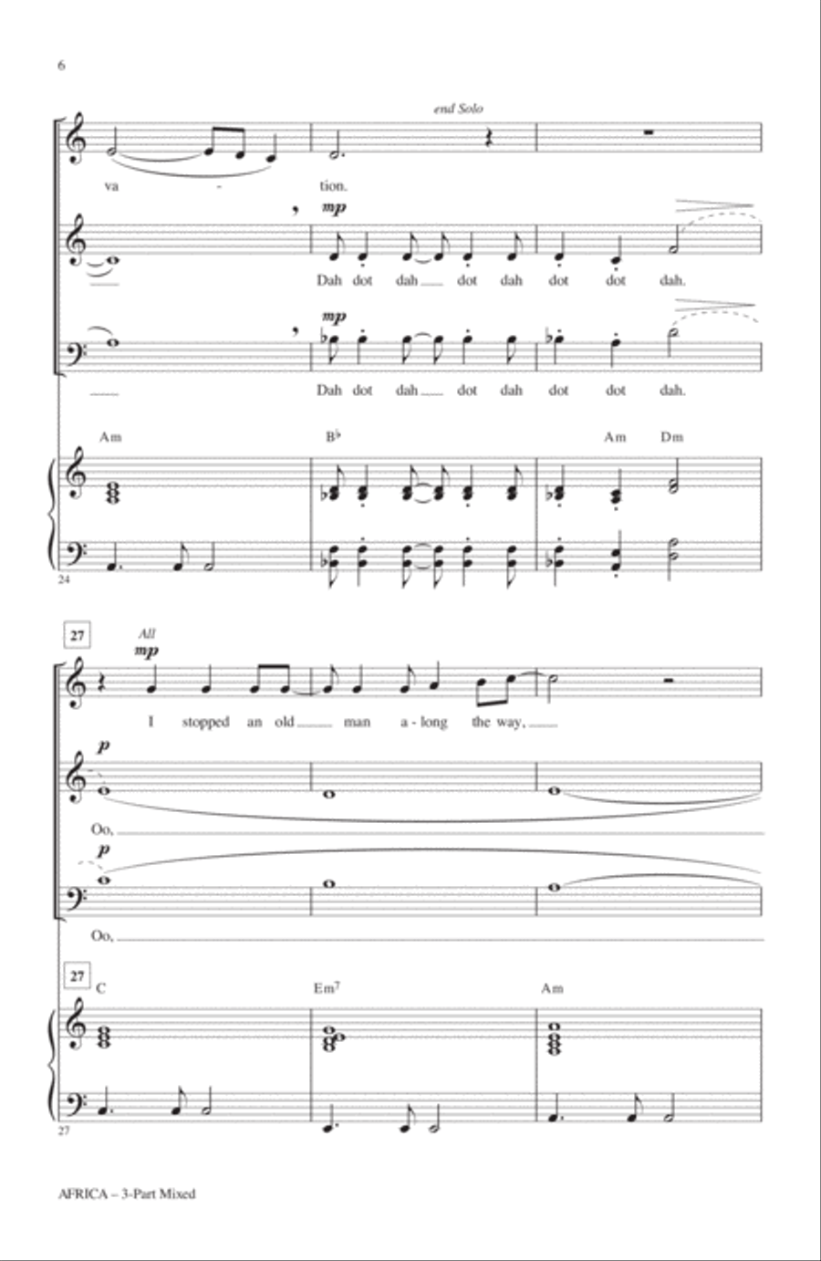 Africa (arr. Audrey Snyder) 3-Part scores gallery preview page 4