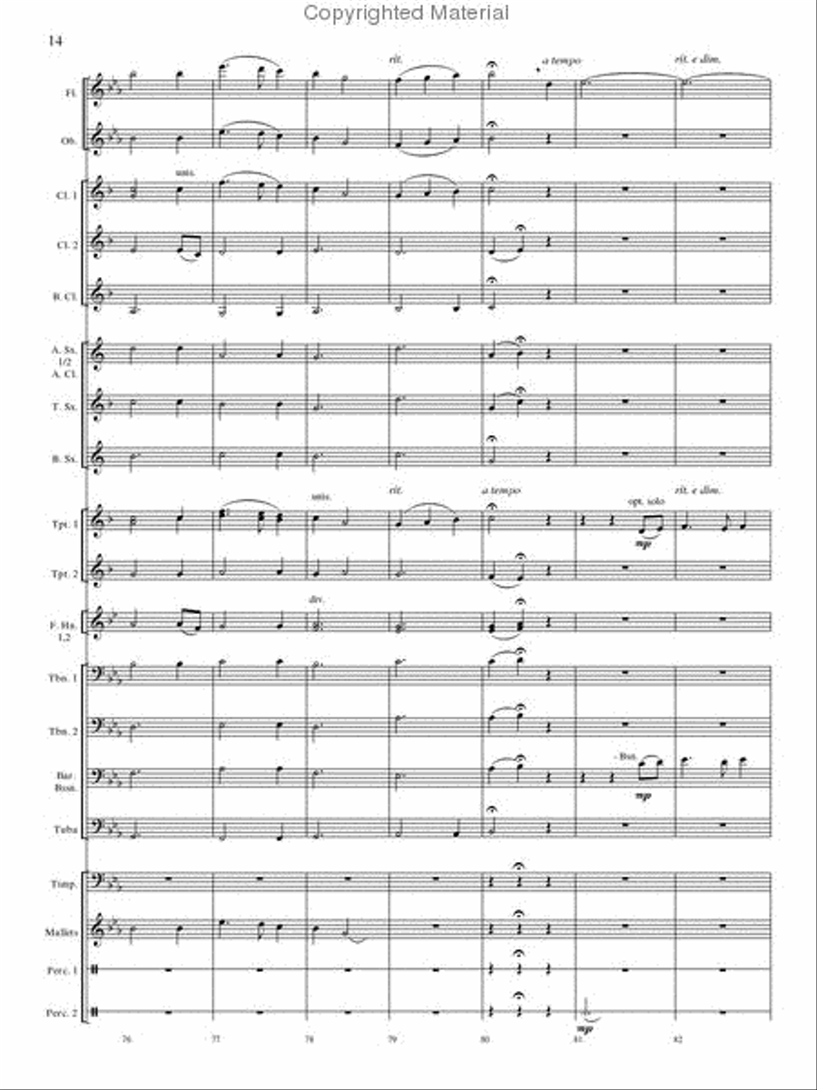 Oakdale Variations Concert Band scores gallery preview page 13