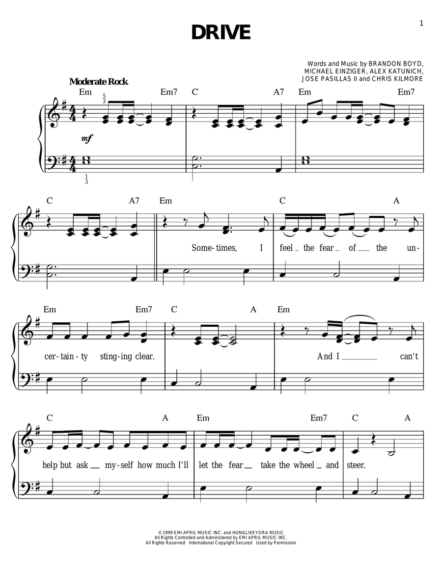 Drive Easy Piano scores gallery preview page 1