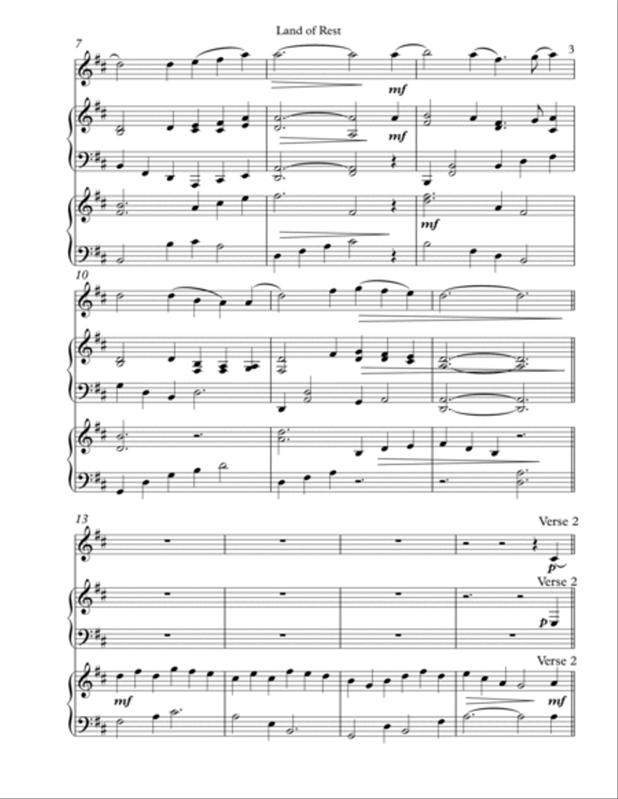 Land of Rest, Trio for Oboe, Pedal Harp, Piano Pedal Harp scores gallery preview page 3