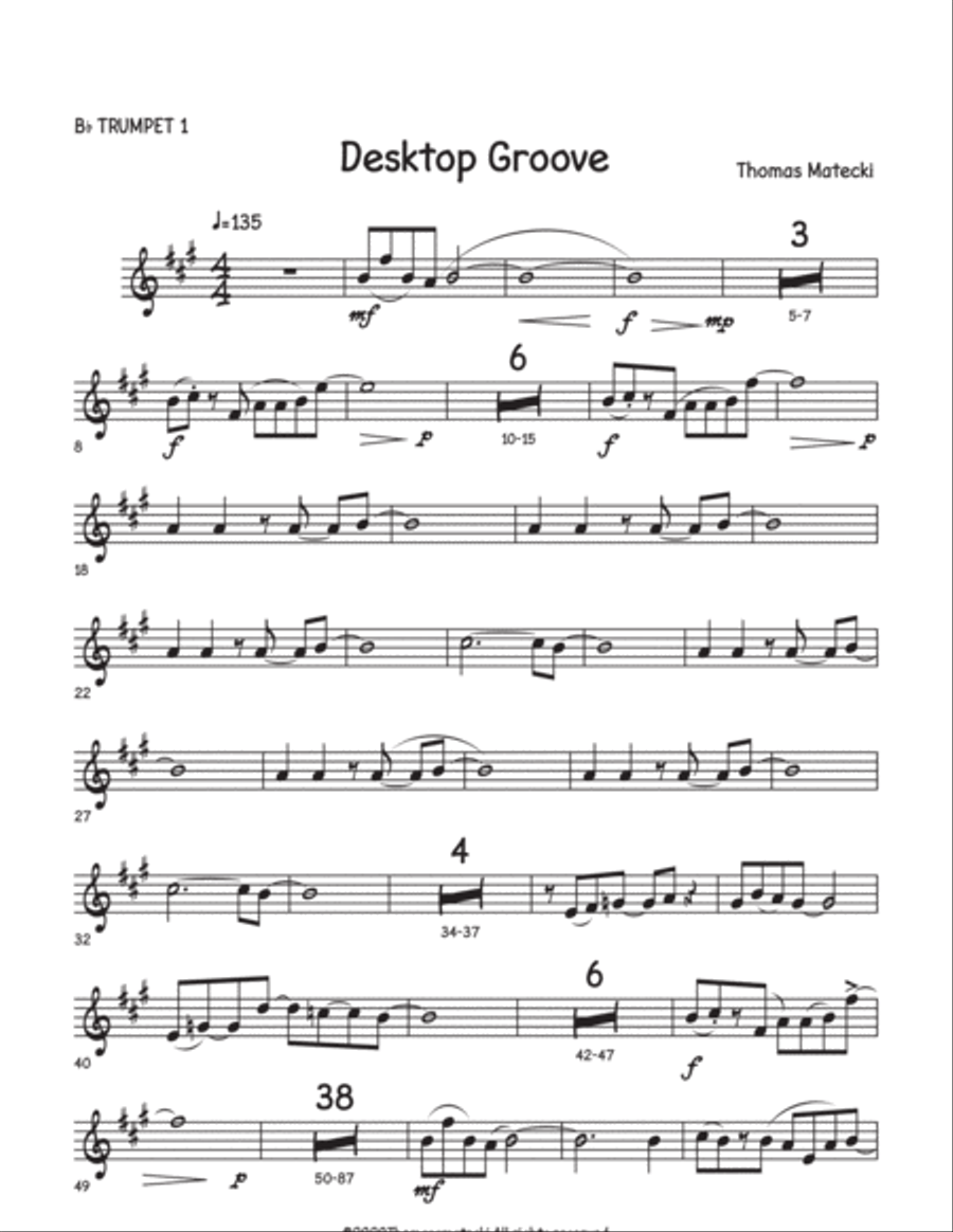 Desktop Grove for big band trumpet 1 Small Ensemble scores gallery preview page 1