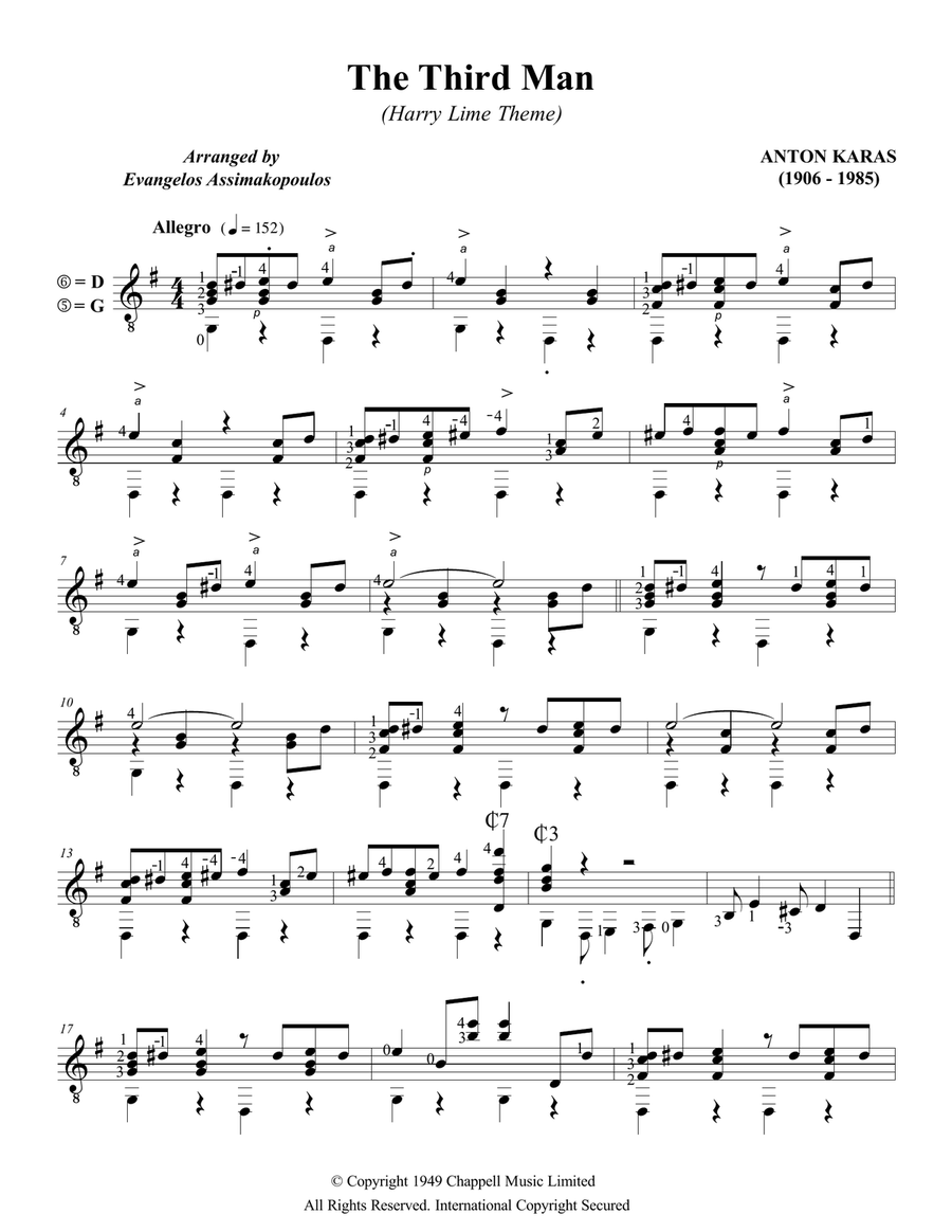 The Third Man (the Harry Lime Theme) Guitar Solo scores gallery preview page 1