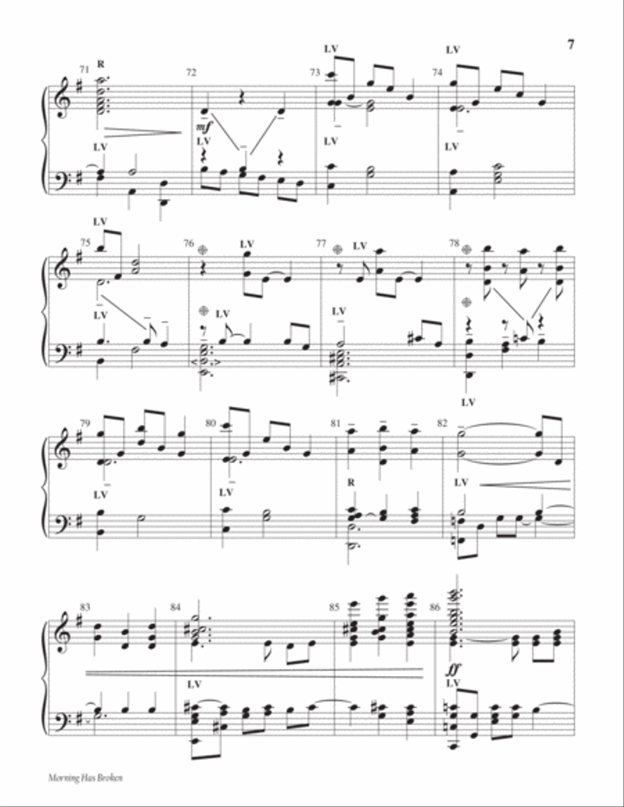 Morning Has Broken 5-Octaves scores gallery preview page 8