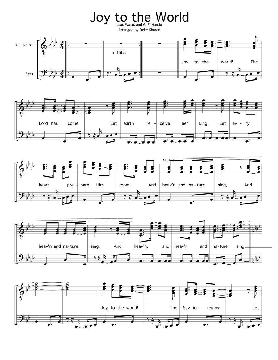 Joy To The World Joy To The World TTBB scores gallery preview page 1