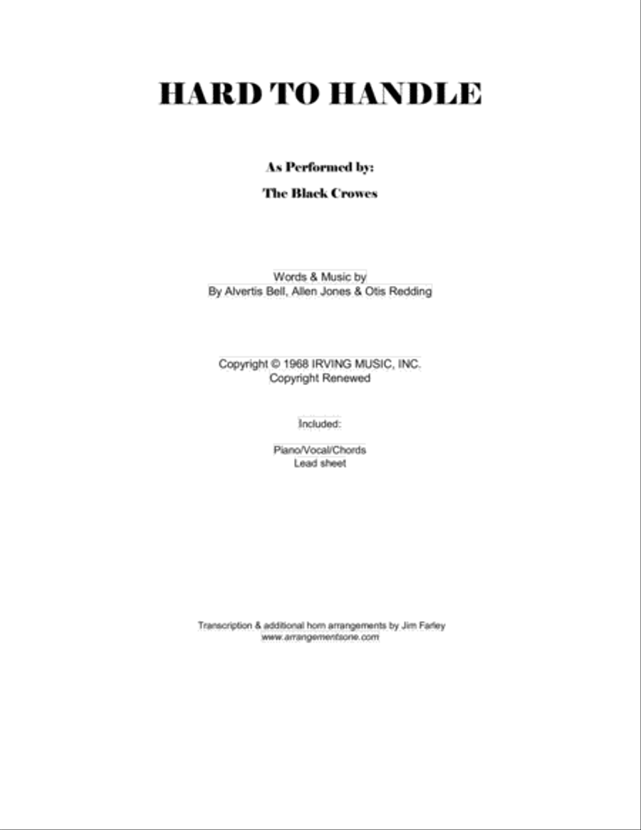 Hard To Handle Voice scores gallery preview page 1