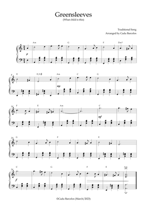 Greensleeves Intermediate Piano - A minor Chords (1)