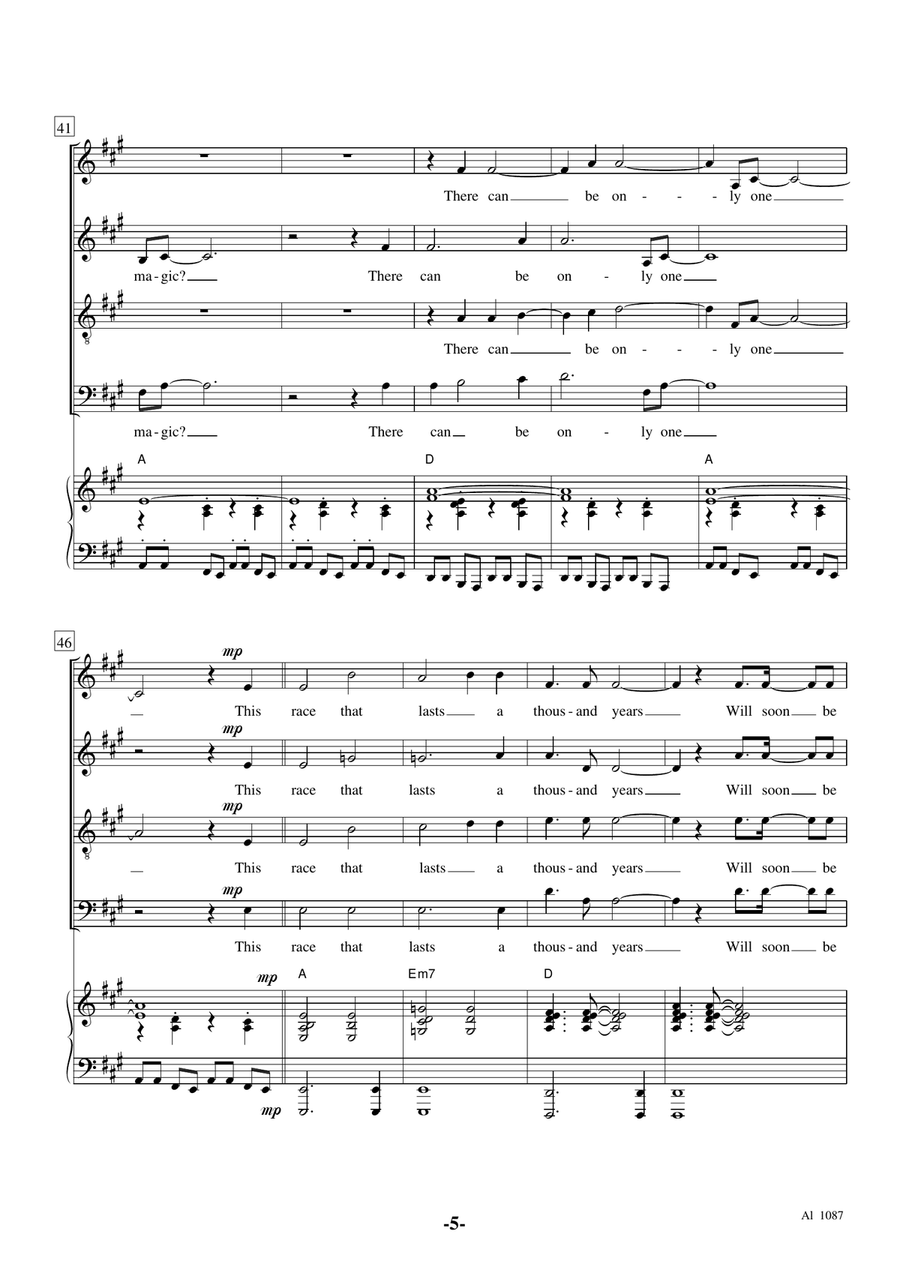 A Kind Of Magic 4-Part scores gallery preview page 5