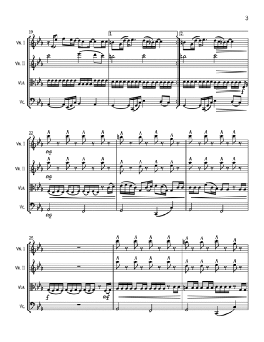 Gangsta's Paradise String Quartet scores gallery preview page 3