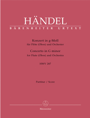 Book cover for Concerto for Flute (Oboe) and Orchestra g minor HWV 287