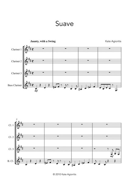 Suave - for Clarinet Quartet image number null