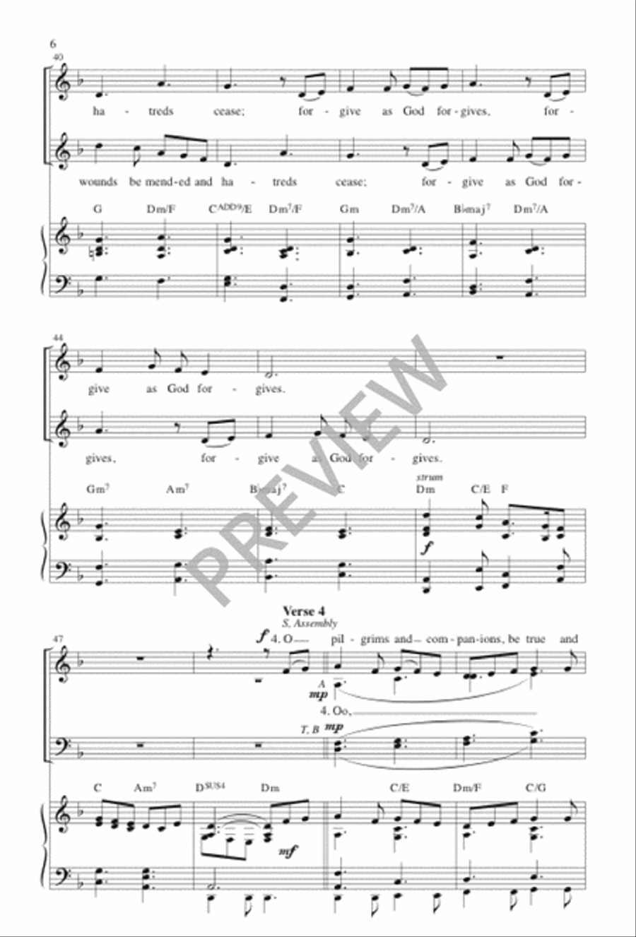 Pilgrims and Companions 4-Part scores gallery preview page 7