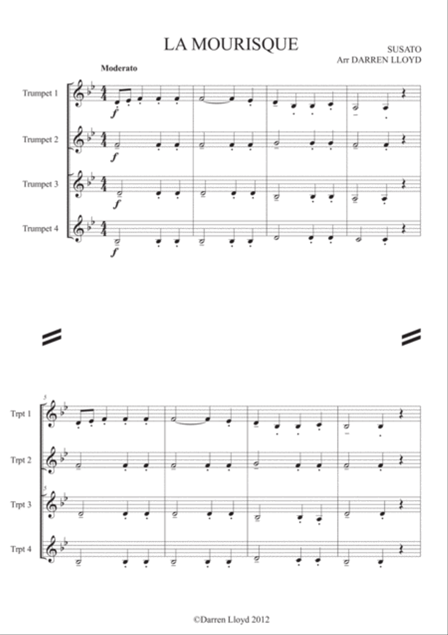 La Mourisque - Trumpet quartet La Mourisque - Trumpet quartet Brass Quartet scores gallery preview page 2
