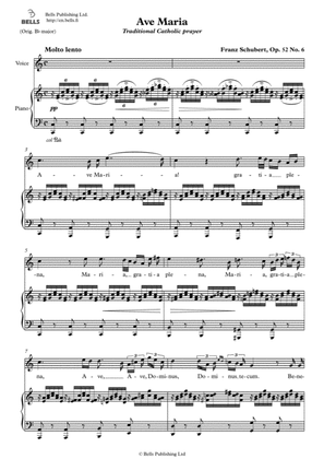 Ave Maria, Op. 52 No. 6 (Latin version) (C Major)