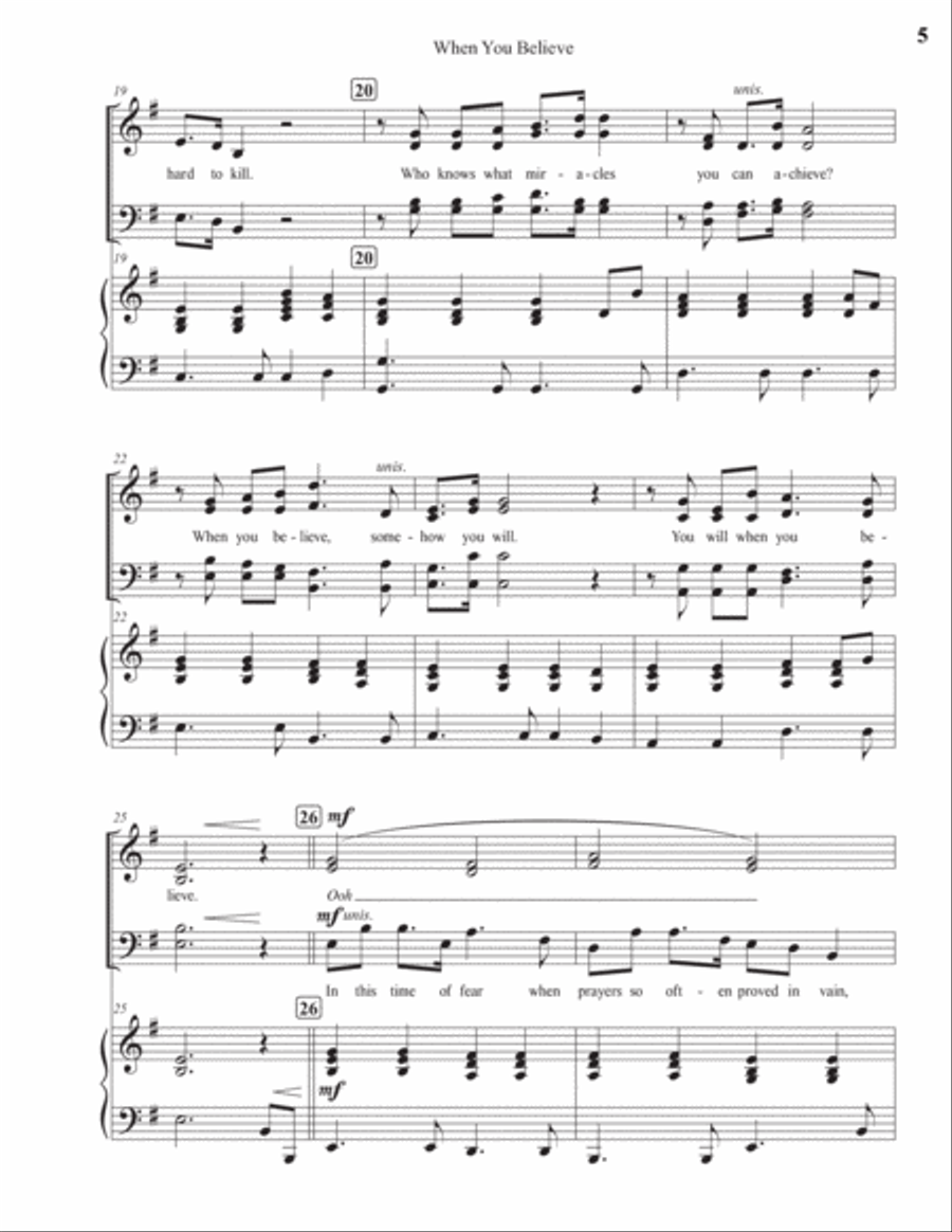 When You Believe When You Believe 4-Part scores gallery preview page 5