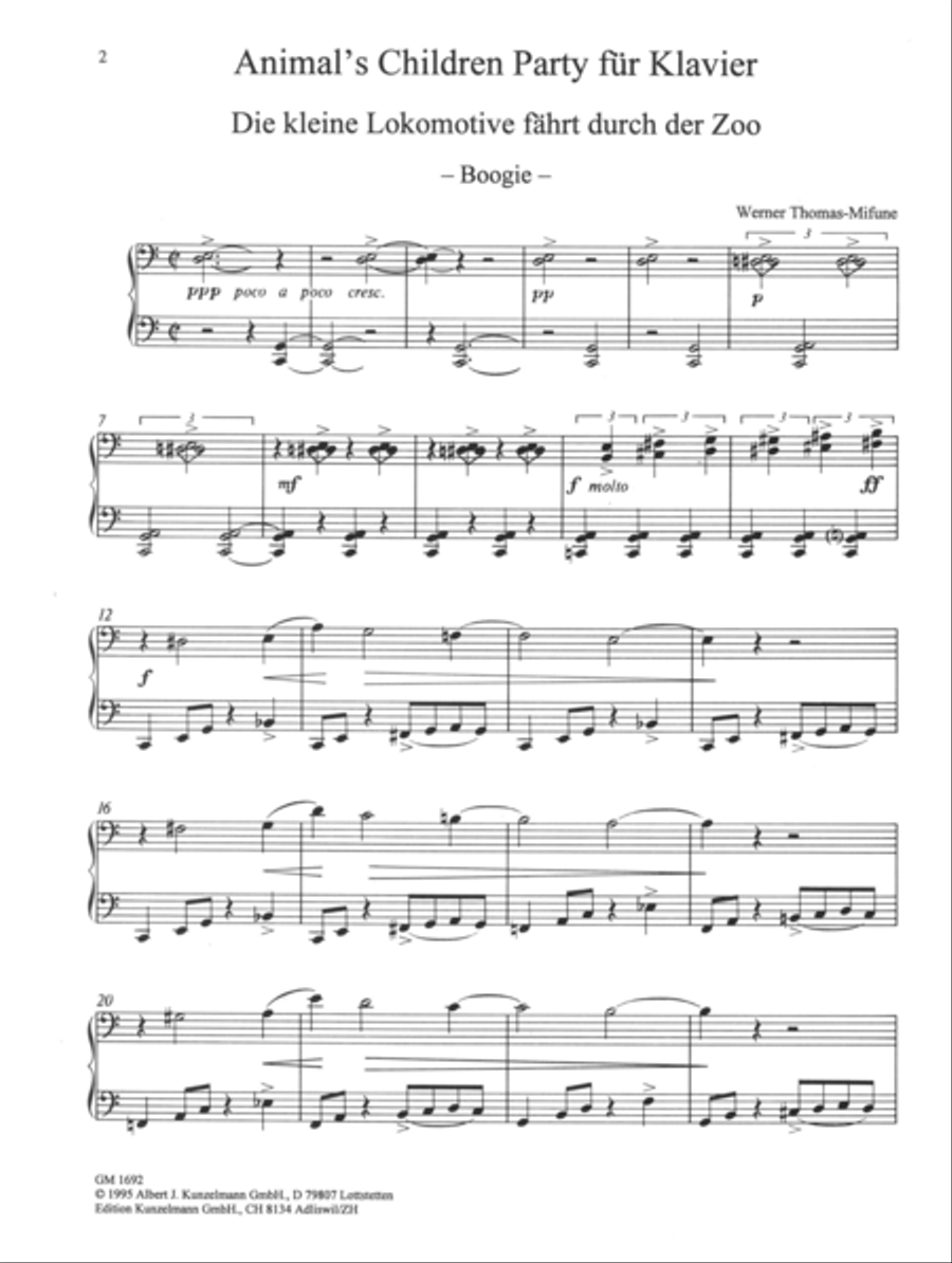 Animal's children party Piano Solo scores gallery preview page 2