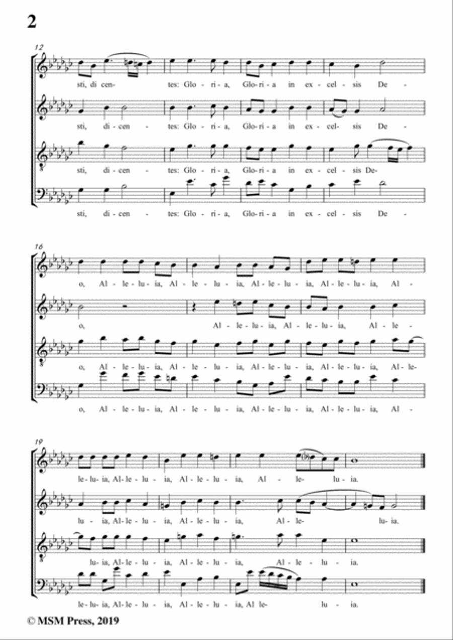 Turini-Hodie Christus natus est,in G flat Major,for A cappella 4-Part scores gallery preview page 4