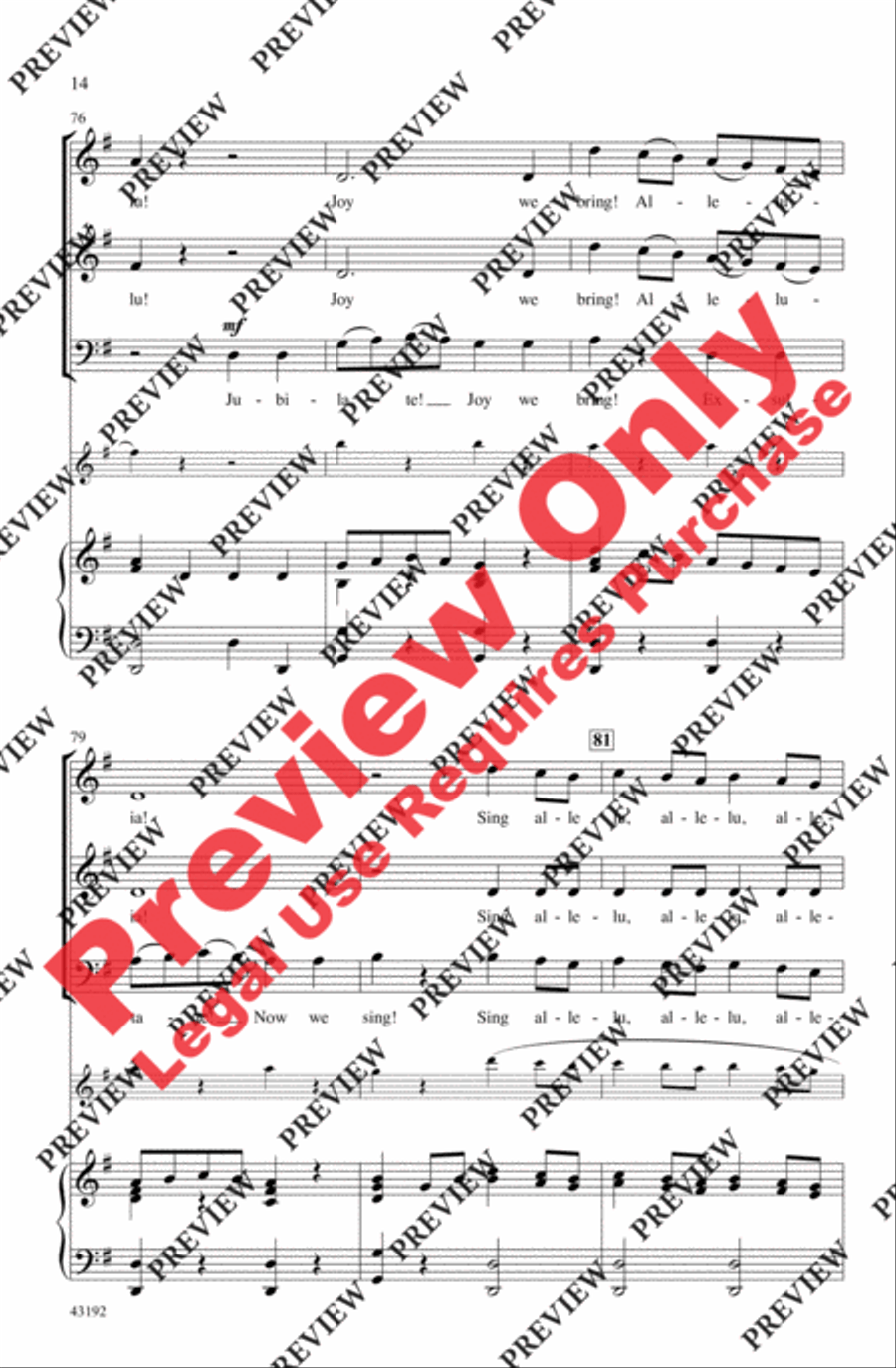 Jubilate! Joy We Bring! 3-Part scores gallery preview page 14