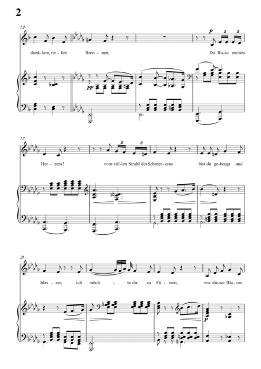 Schumann-Meine Rose in F Major for Voice and Piano Voice Solo scores gallery preview page 3