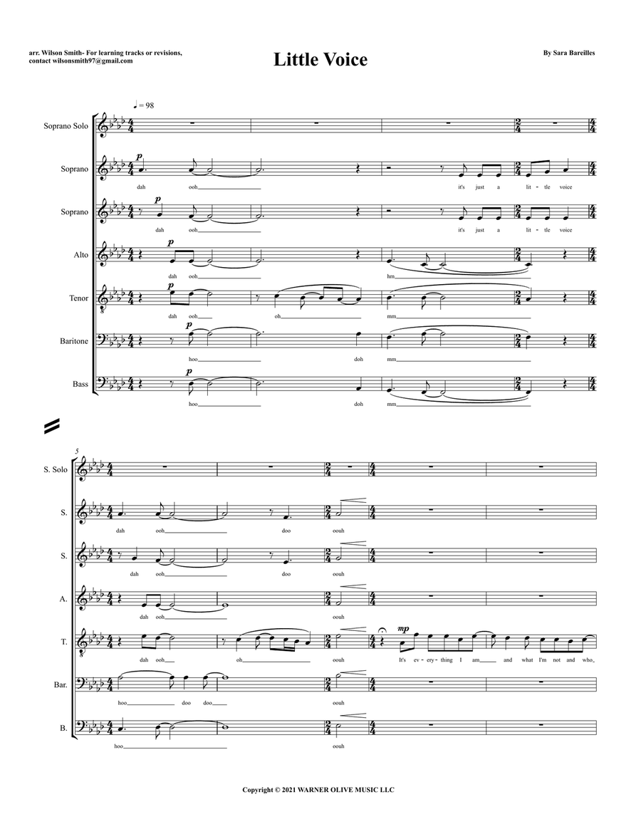 Little Voice Finale Little Voice Finale Divisi scores gallery preview page 1
