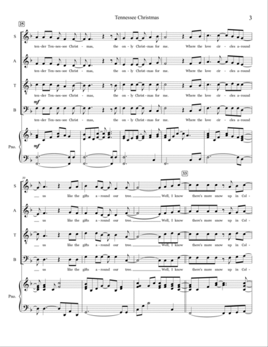 Tennessee Christmas Tennessee Christmas 4-Part scores gallery preview page 3