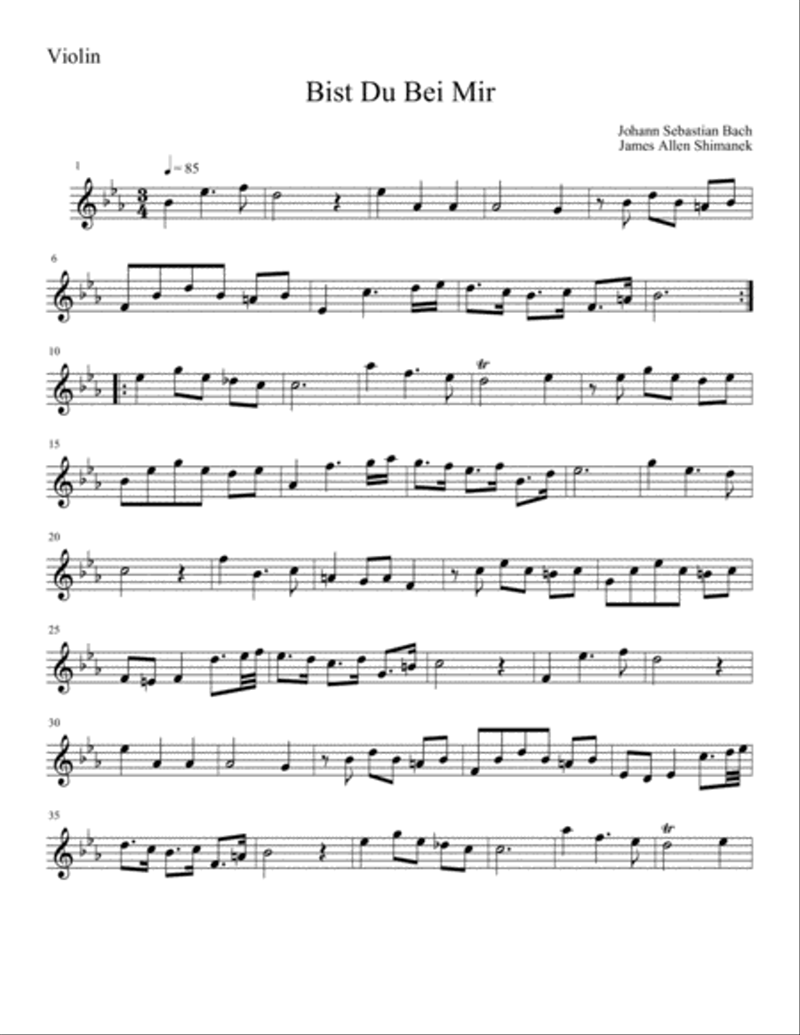 Bist Du Bei Mir BWV 508 String Duet scores gallery preview page 2