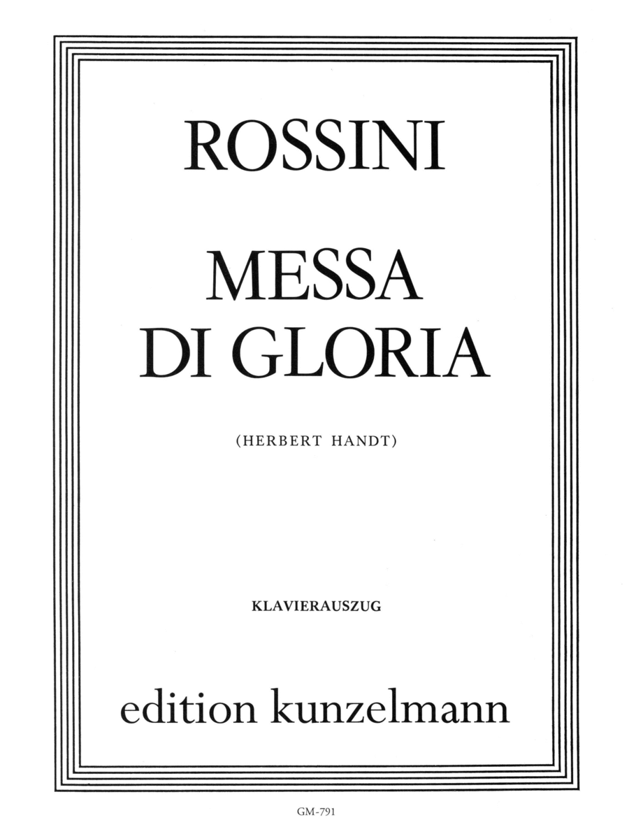 Messa di Gloria for soli, mixed choir and orchestra