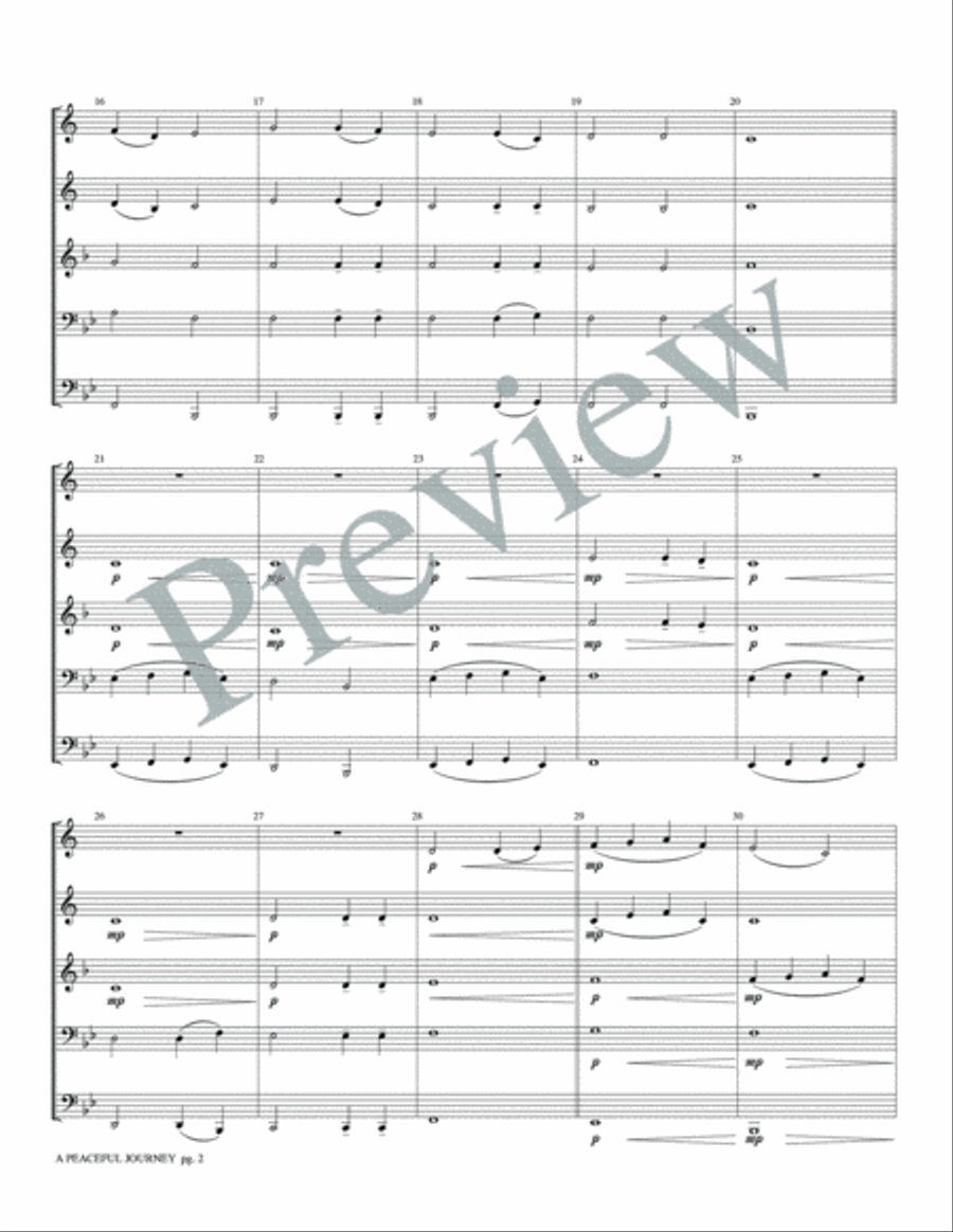A Peaceful Journey Brass Quintet scores gallery preview page 4