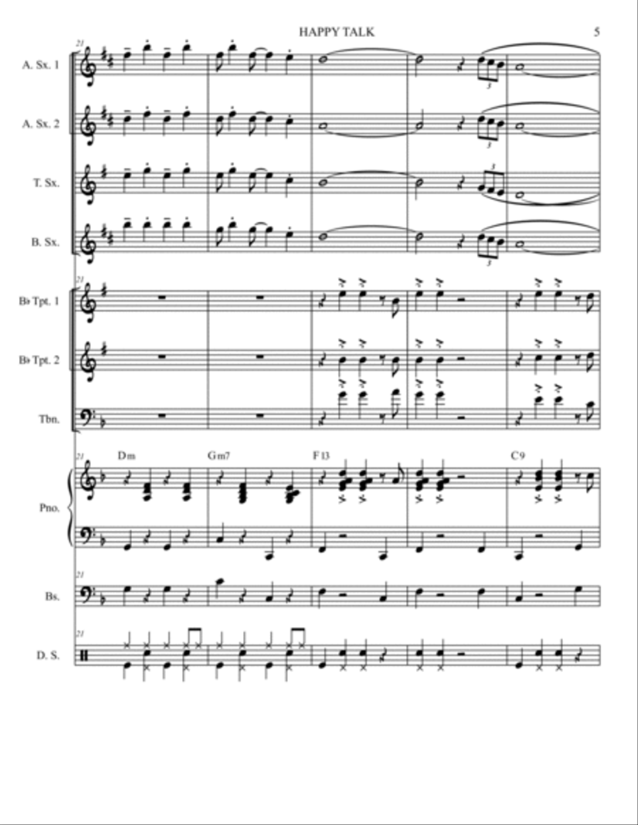 Happy Talk Happy Talk Jazz Ensemble scores gallery preview page 5