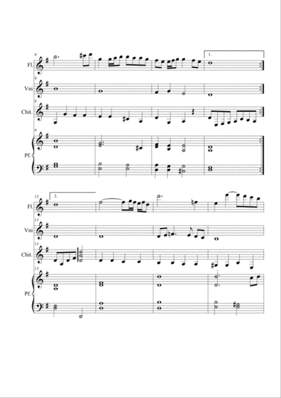 Aria sulla IV corda. Quartet Small Ensemble scores gallery preview page 2