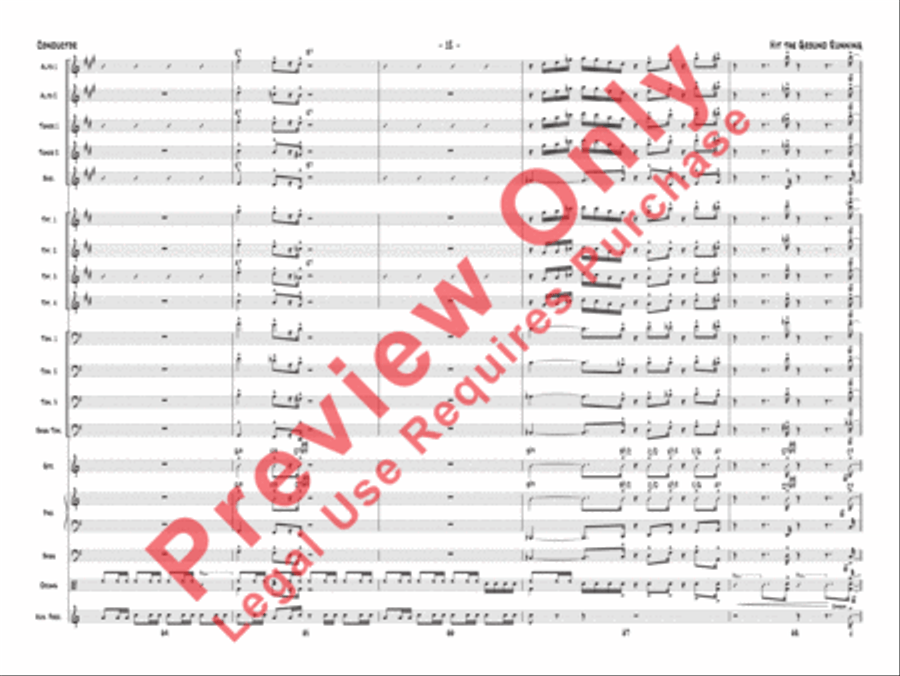 Hit the Ground Running (score only) Jazz Ensemble scores gallery preview page 15