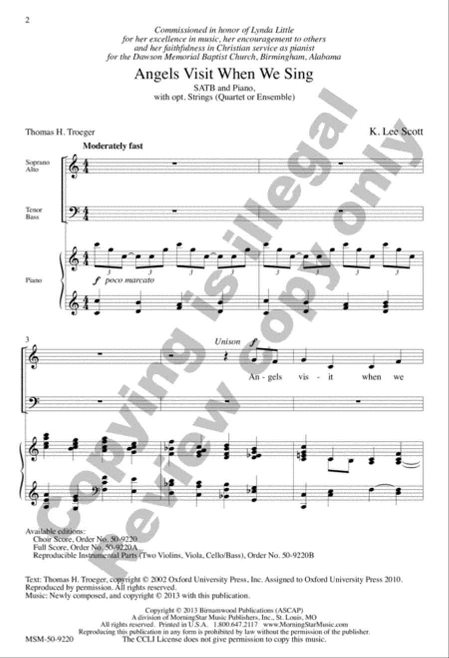 Angels Visit When We Sing 4-Part scores gallery preview page 2