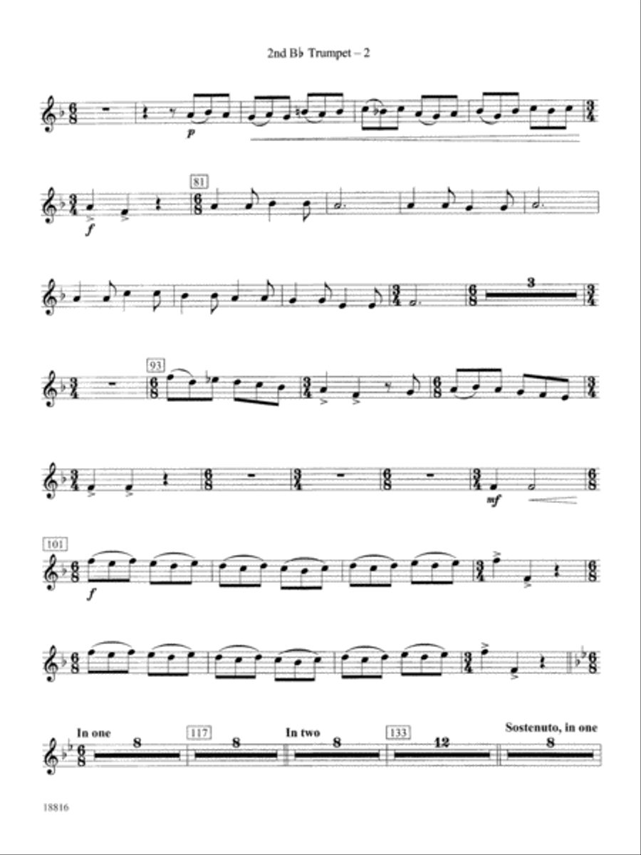 Canarios Fantasia: 2nd B-flat Trumpet Concert Band scores gallery preview page 2