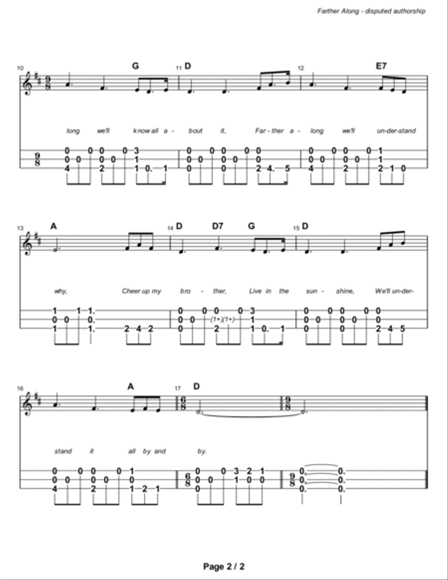 Farther Along Dulcimer scores gallery preview page 3