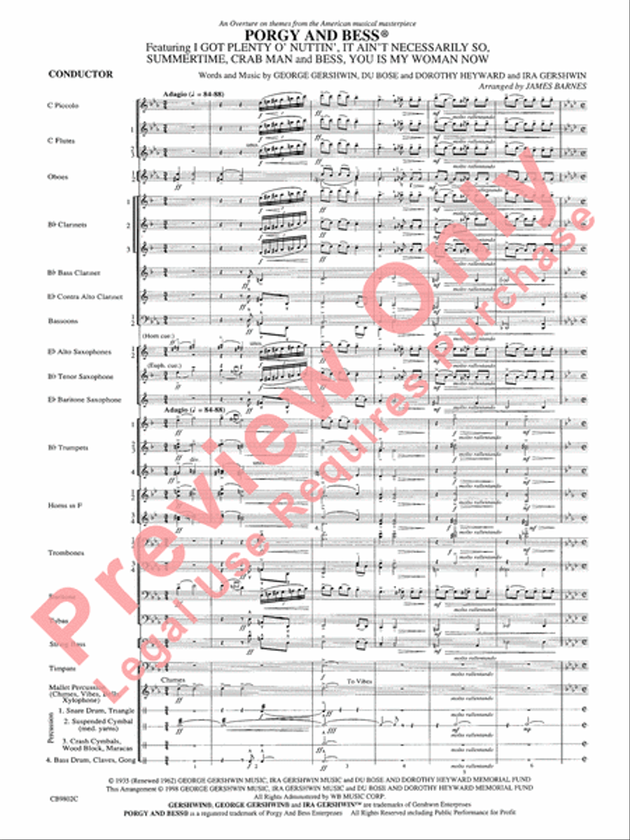 Porgy and Bess Concert Band scores gallery preview page 3