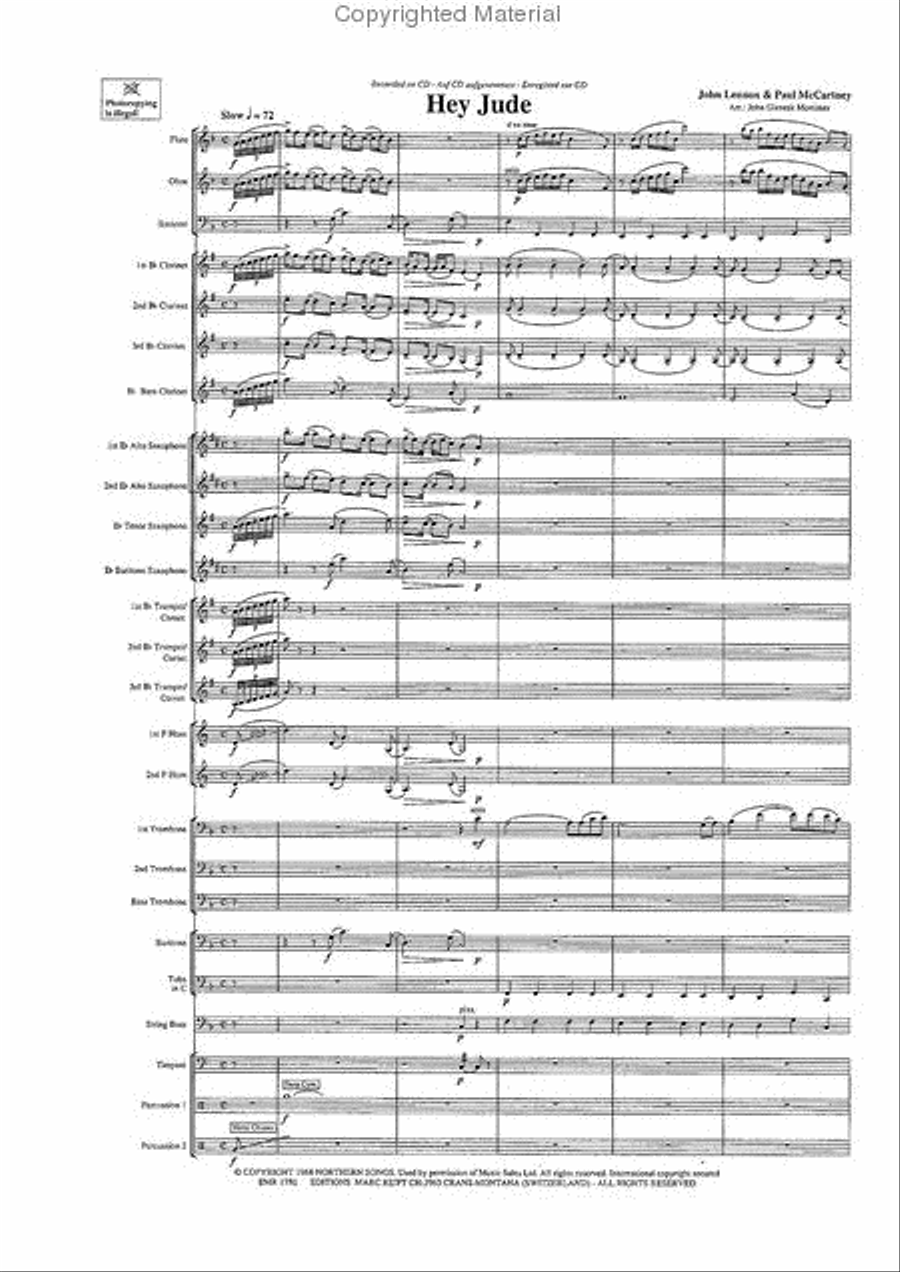 Hey Jude Concert Band scores gallery preview page 3