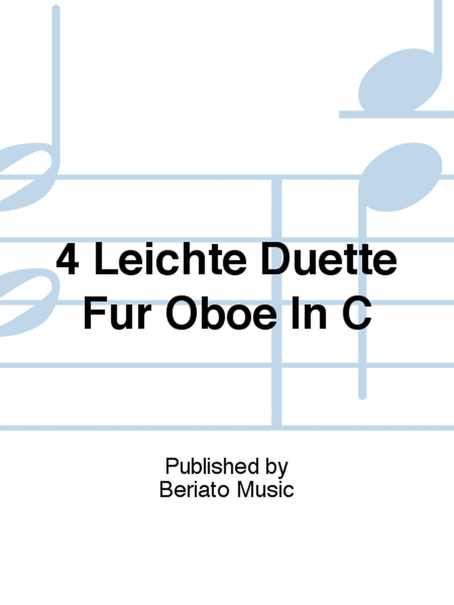 4 Leichte Duette Für Oboe In C