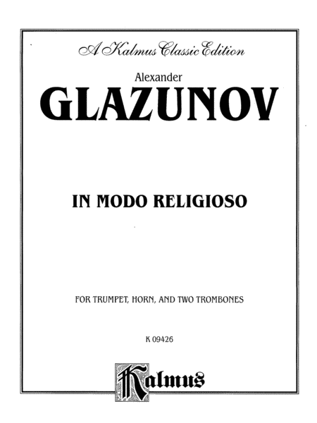 Glazunov: In Modo Religioso, Op. 38