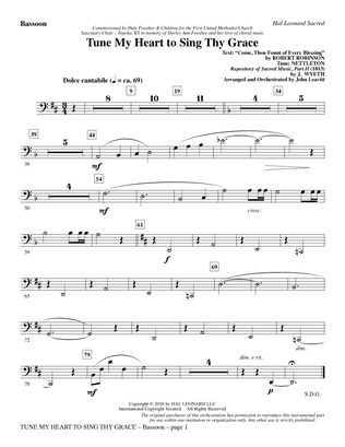 Tune My Heart to Sing Thy Grace (arr. John Leavitt) - Bassoon
