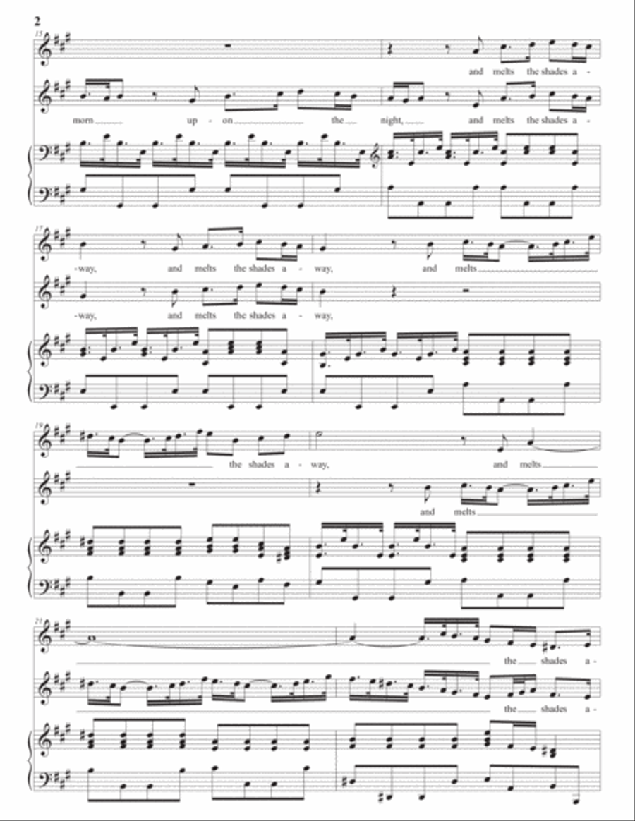 HANDEL: As steals the morn upon the night (transposed to A major) Piano scores gallery preview page 3