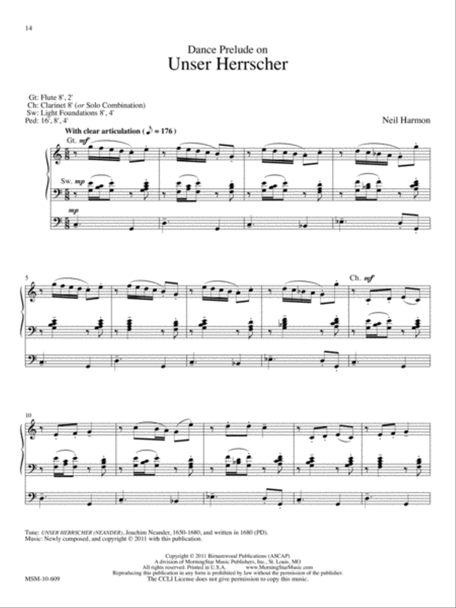 Come, Christians, Join to Sing: Four Organ Preludes Organ scores gallery preview page 5