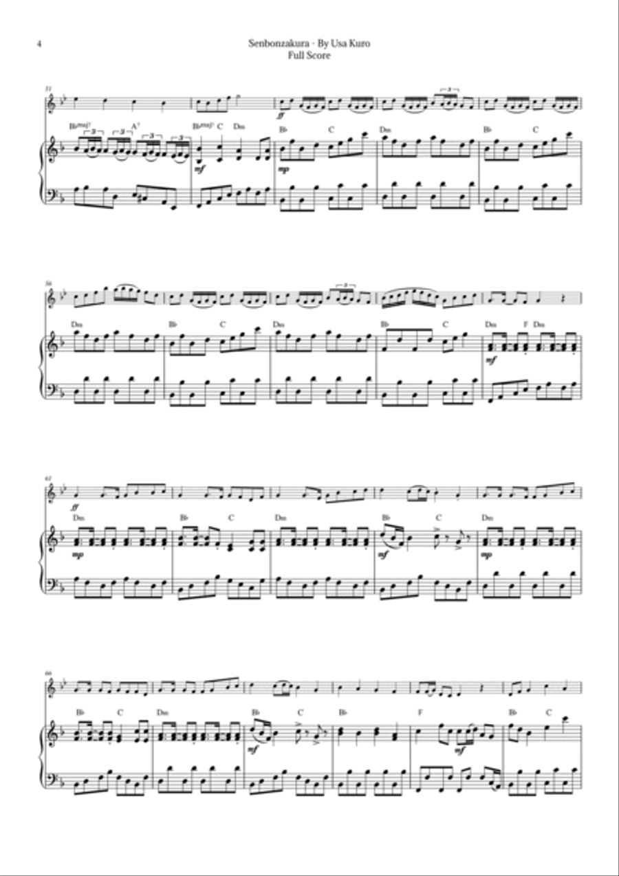 Senbonzakura Chamber Music scores gallery preview page 4