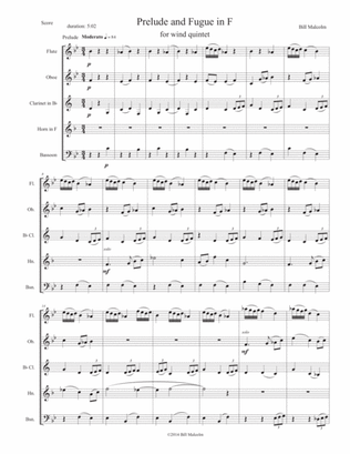Prelude and Fugue in F for wind quintet