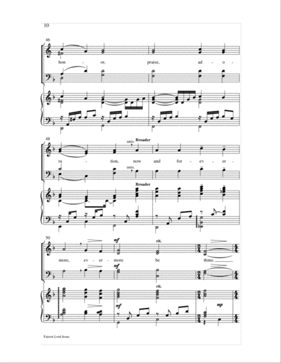 Fairest Lord Jesus Fairest Lord Jesus 4-Part scores gallery preview page 10
