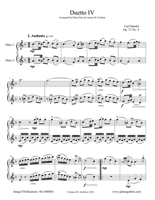 Stamitz: Duet Op. 27 No. 4 for Oboe Duo