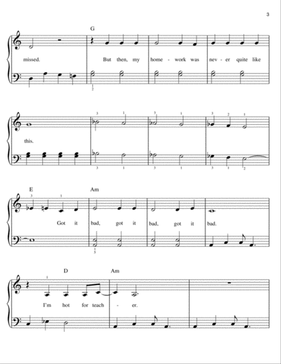 Hot For Teacher Voice scores gallery preview page 3