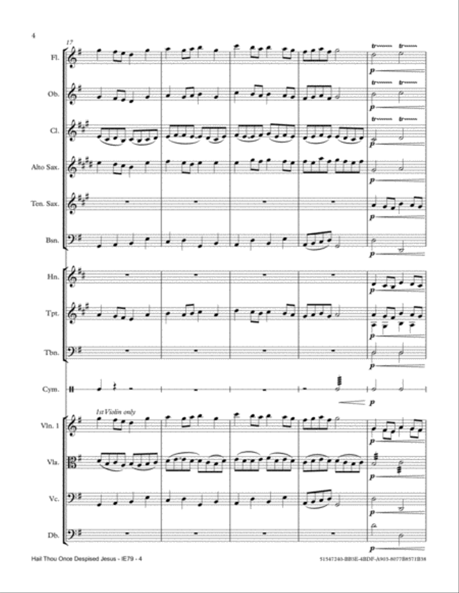 Hail Thou Once Despised Jesus Full Orchestra scores gallery preview page 4