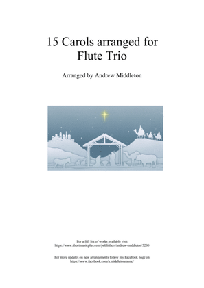 Book cover for 15 Carols arranged for Flute Trio