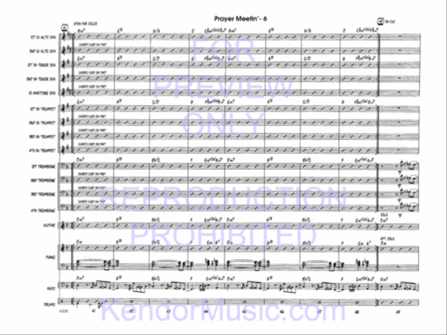 Prayer Meetin' (Full Score) Jazz Ensemble scores gallery preview page 8